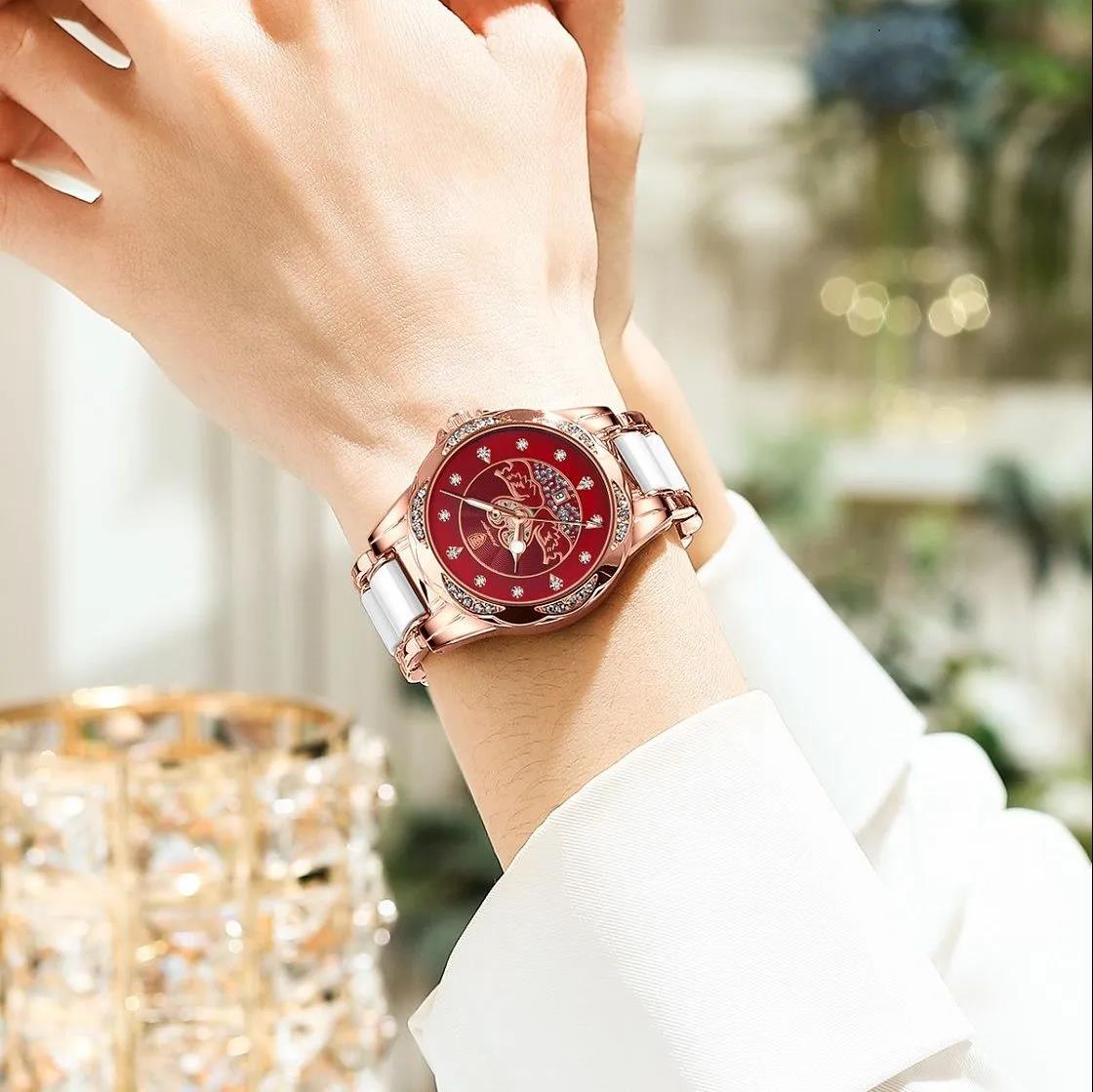 Women Watch Luxury Quartz Diamond Rose Gold
