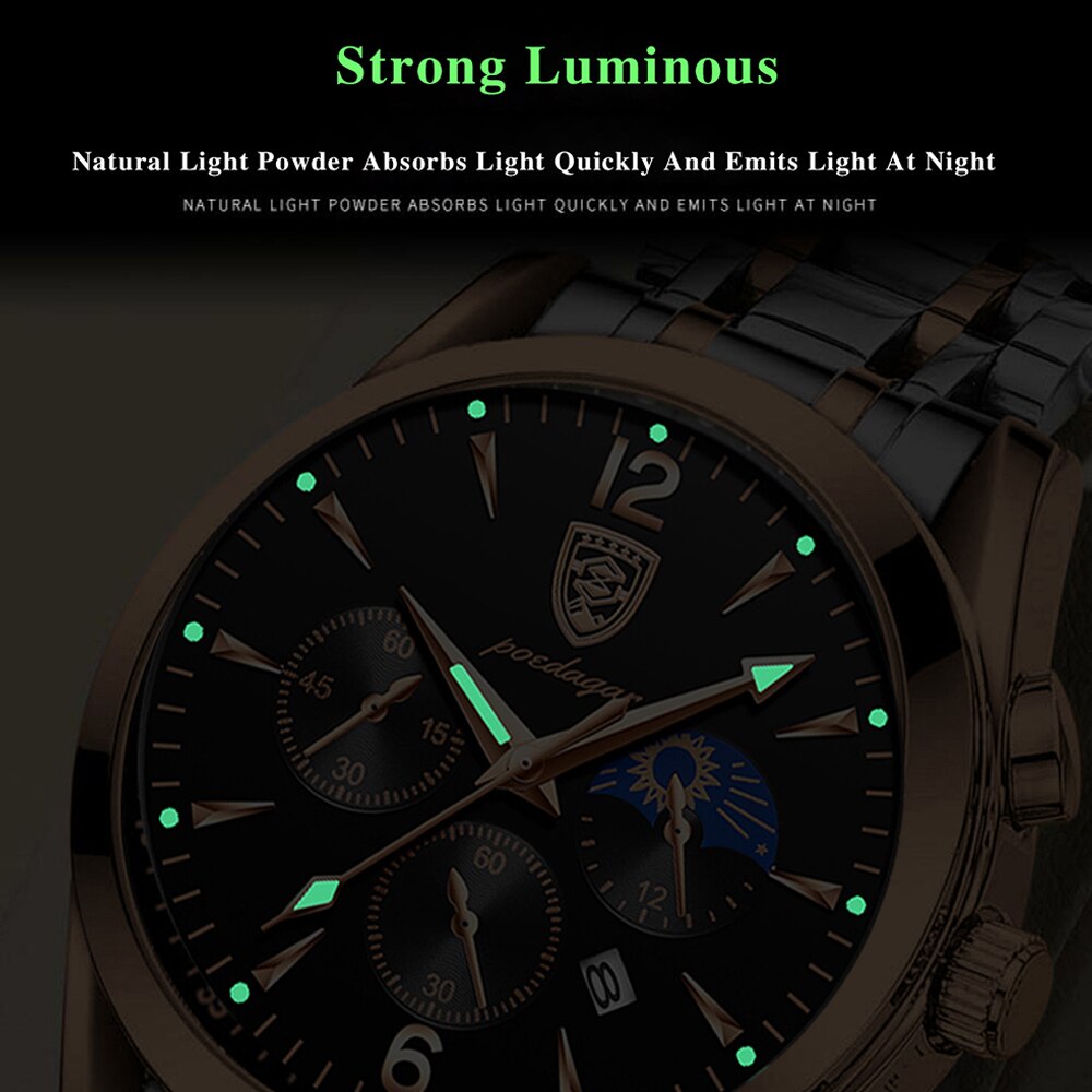 Men watch sport decoration function steel band waterproof
