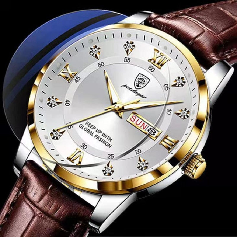 Men fashion ultra thin watches top quality luxury