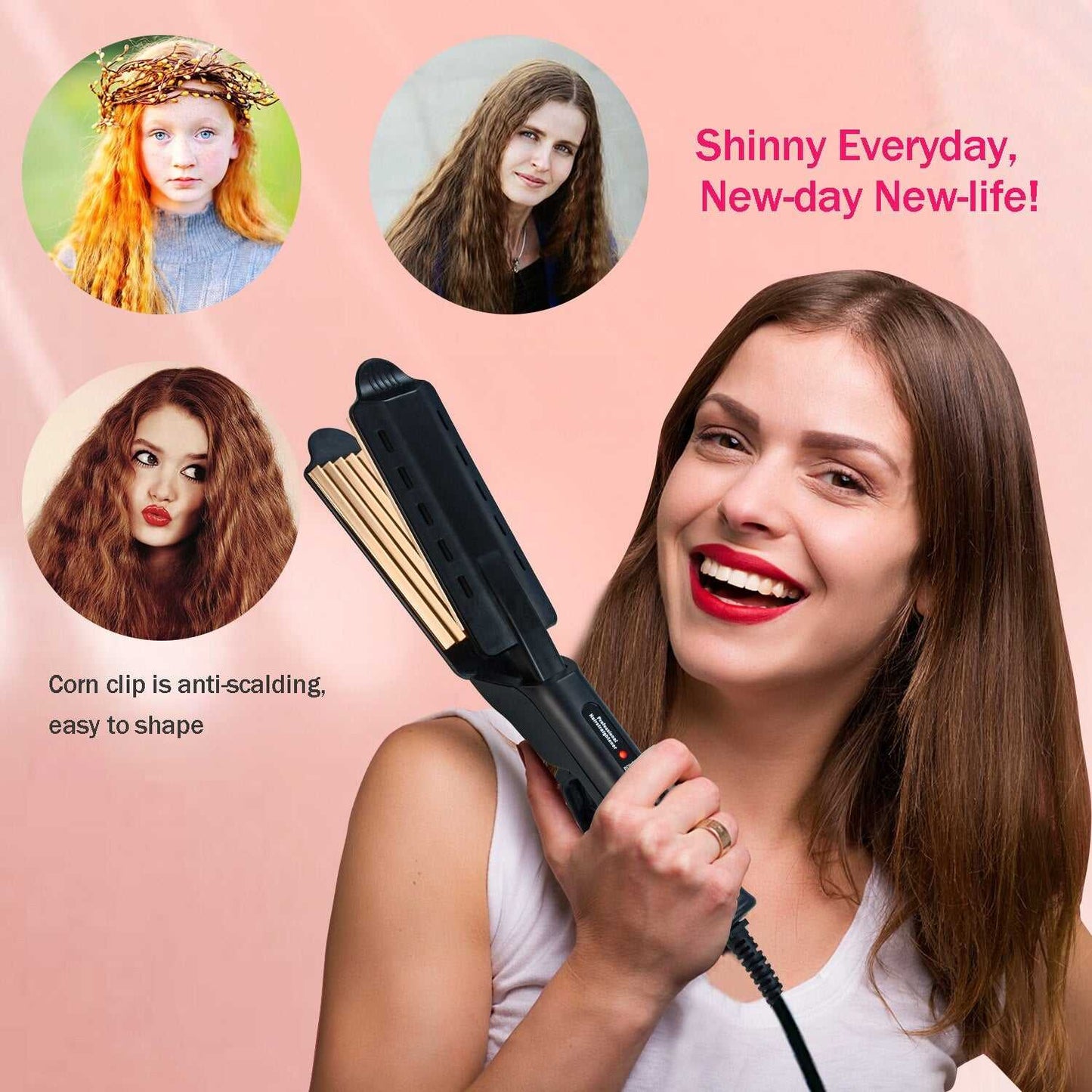 Four-Gear Adjustable Temperature Ceramic Steam Hair Curler