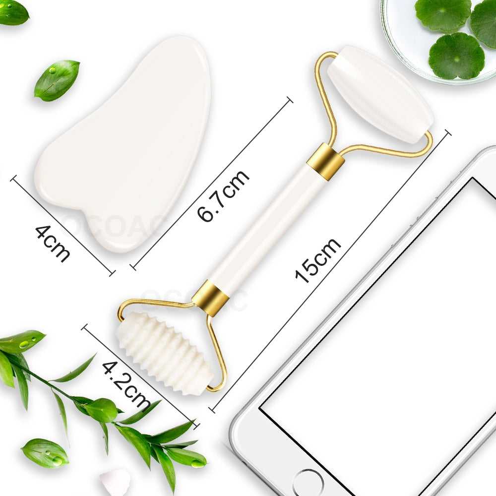 Hypoallergenic natural jade smooths and brightens skin Massager For Face