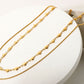 Double-Layered Heart and Snake Chain Necklace - TEXVIN