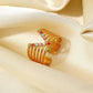 Candy Skies Decorative Enamel V-Shaped Open Ring - TEXVIN