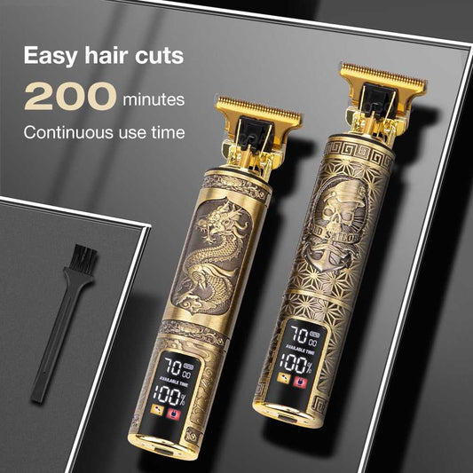 LCD Hair Clippers Professional Hair Cutting Machine Beard Trimmer For Men Barber Shop Electric Shaver Vintage T9 Hair Cutter