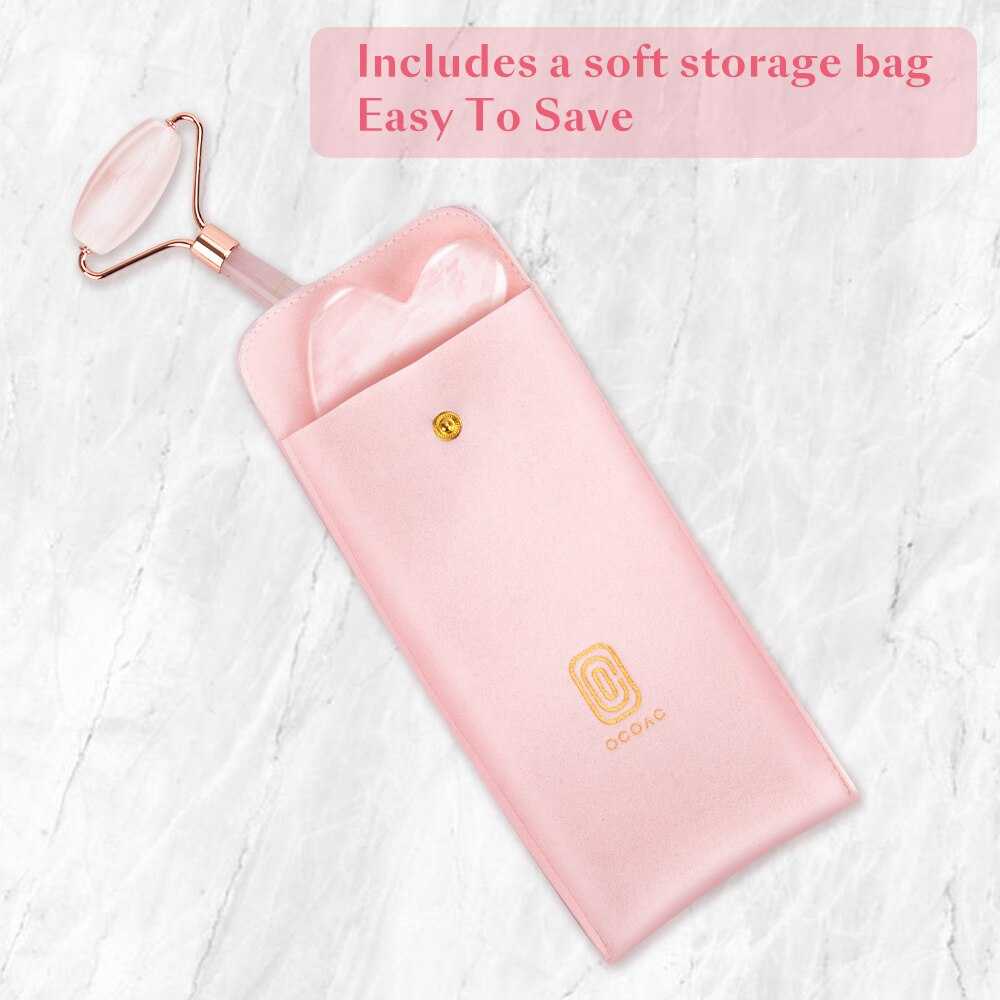 2/1pcs Gua Sha Massager for Face Rose Quartz Jade Roller Beauty