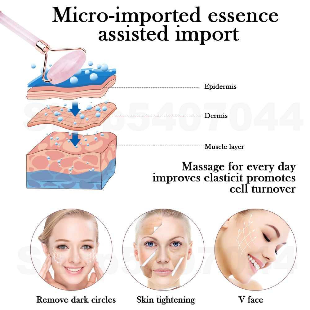 Massager Jade Roller For Face Rose Quartz Facial Lifting Massage Natural Stone Beauty Slimming Skin Care Tool