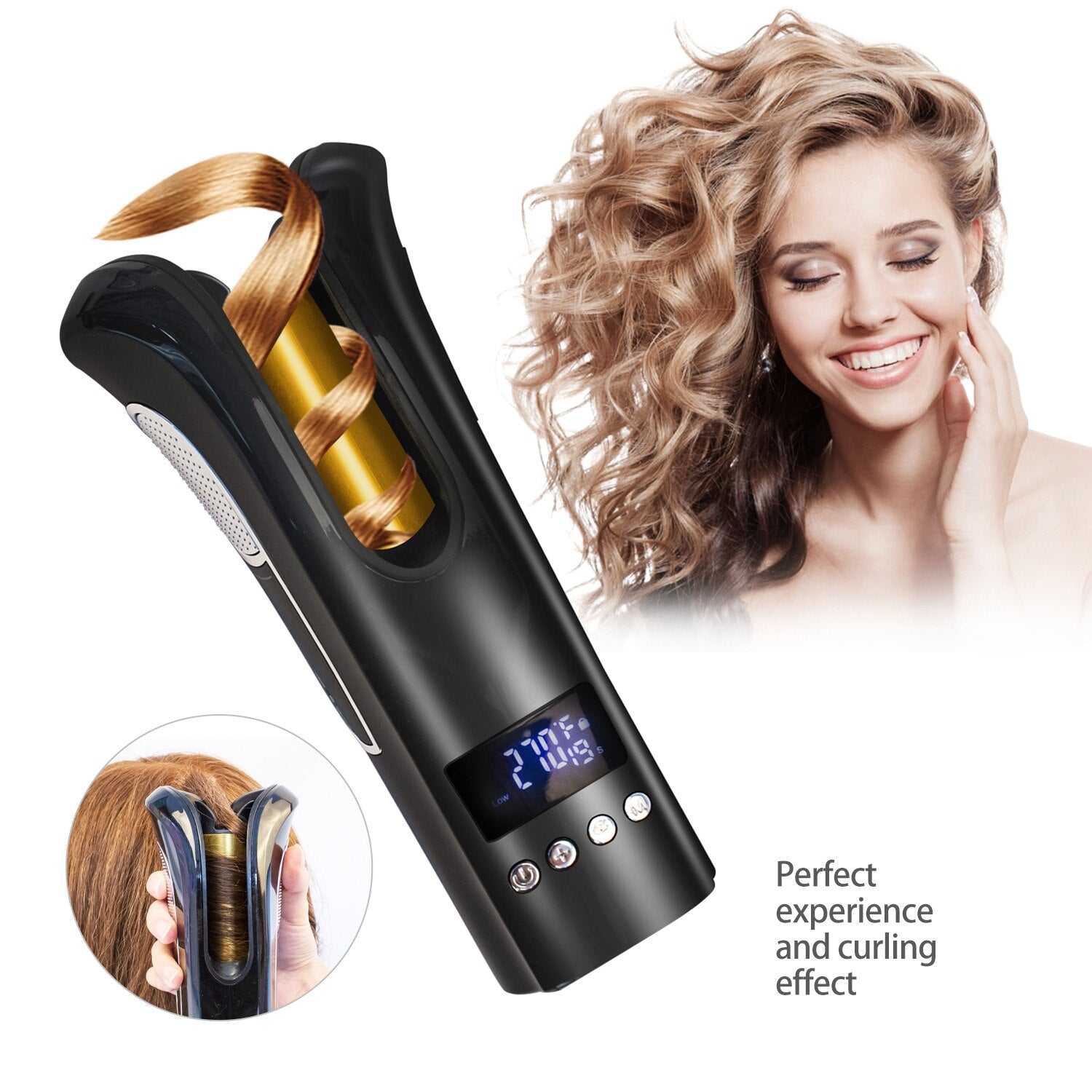 Electric Automatic Hair Curler Hair Curling Iron LCD Ceramic Rotating