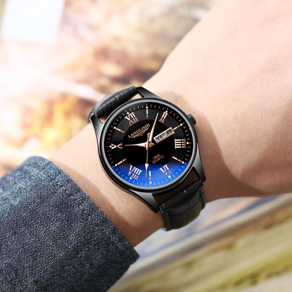 Fashion Man Watch Leather Top Brand Luxury Watches Waterproof