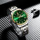 Top Brand Luxury Fashion Green Dial Watch Men Waterproof