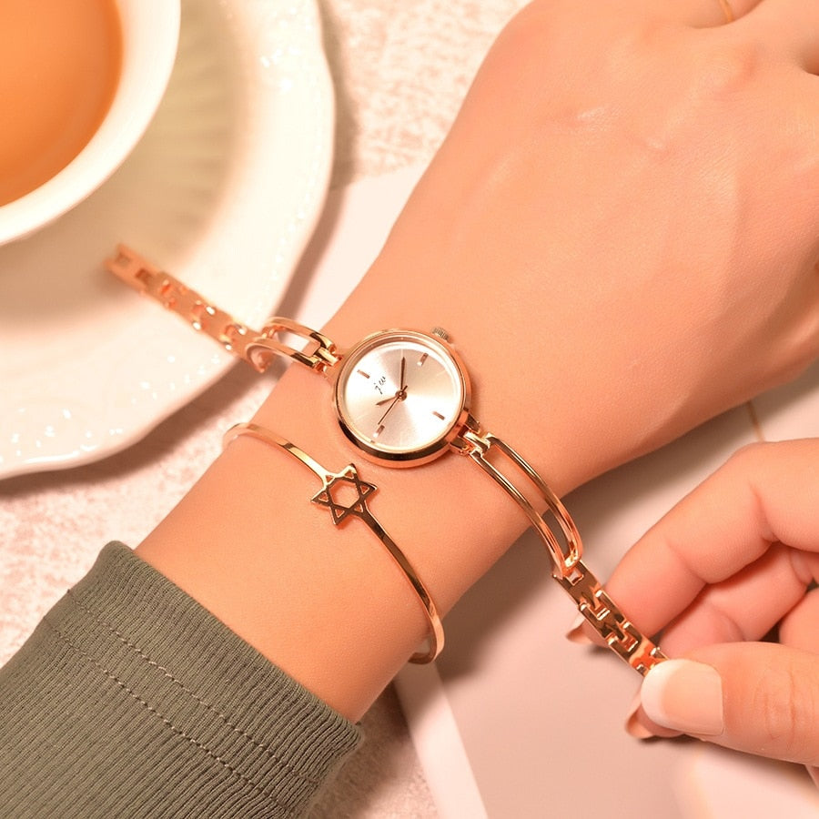 Women Bracelet Watches Luxury Fashion Rose Gold