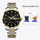 Men watch stainless steel top quailty luxury push button