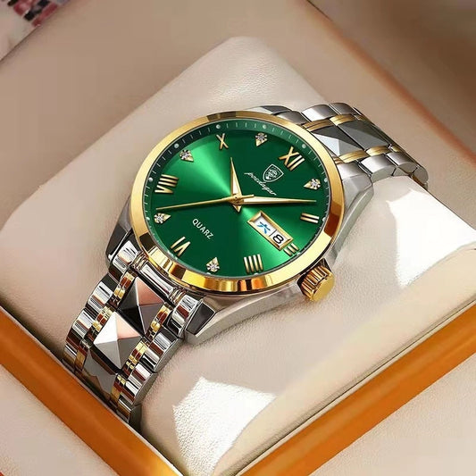 Top Brand Luxury Fashion Green Dial Watch Men Waterproof