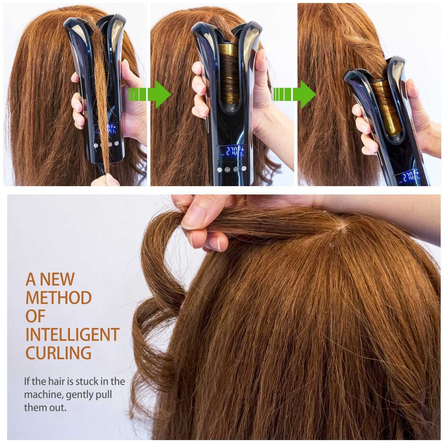 Electric Automatic Hair Curler Hair Curling Iron LCD Ceramic Rotating