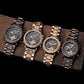 Couple Automatic Watches Wooden Stainless