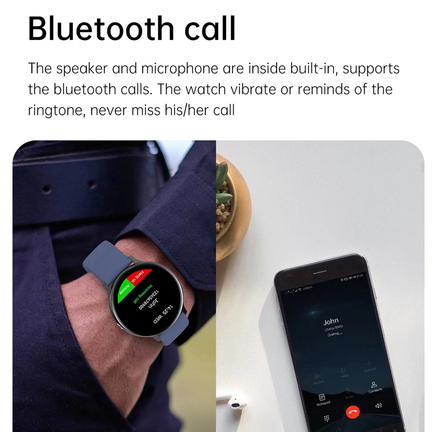 New bluetooth answer call smart watch men