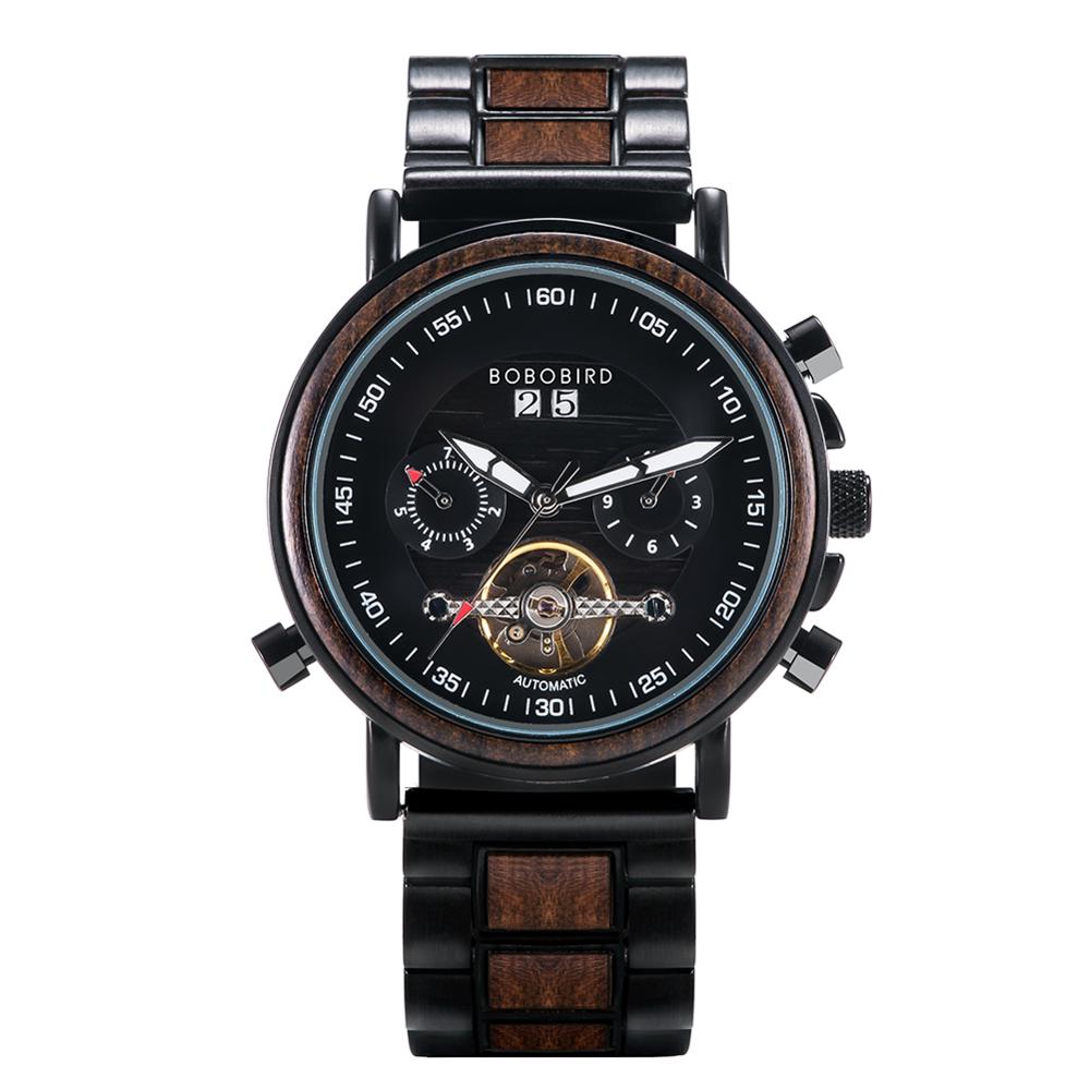 Couple Automatic Watches Wooden Stainless