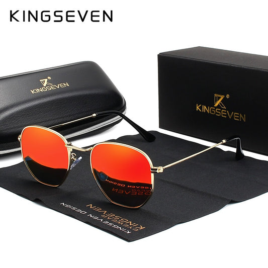 Classic Reflective Sunglasses Men Hexagon Retro