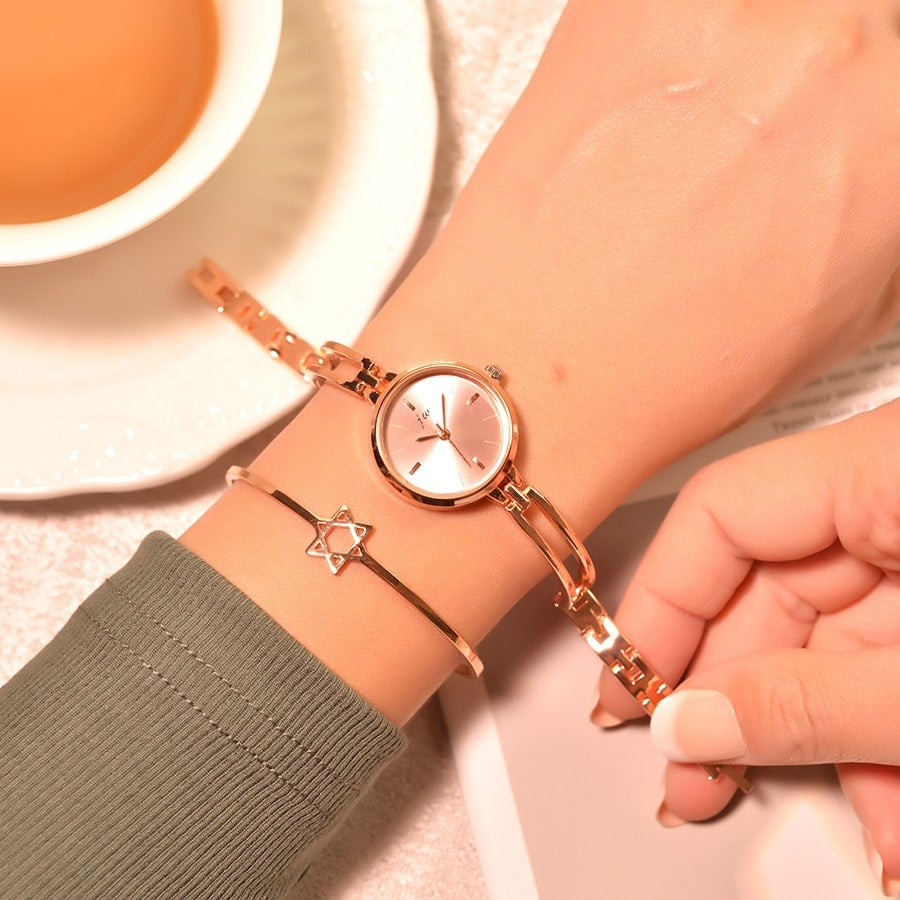 Women Bracelet Watches Luxury Fashion Rose Gold