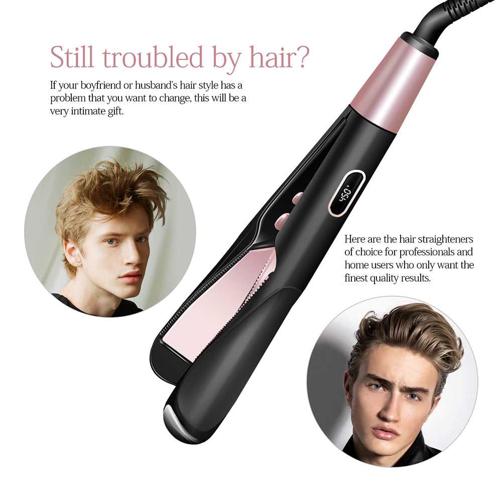 Hair Curling Brush Professional Ceramic Curler Flat Iron Hair Tools Hair Straightener