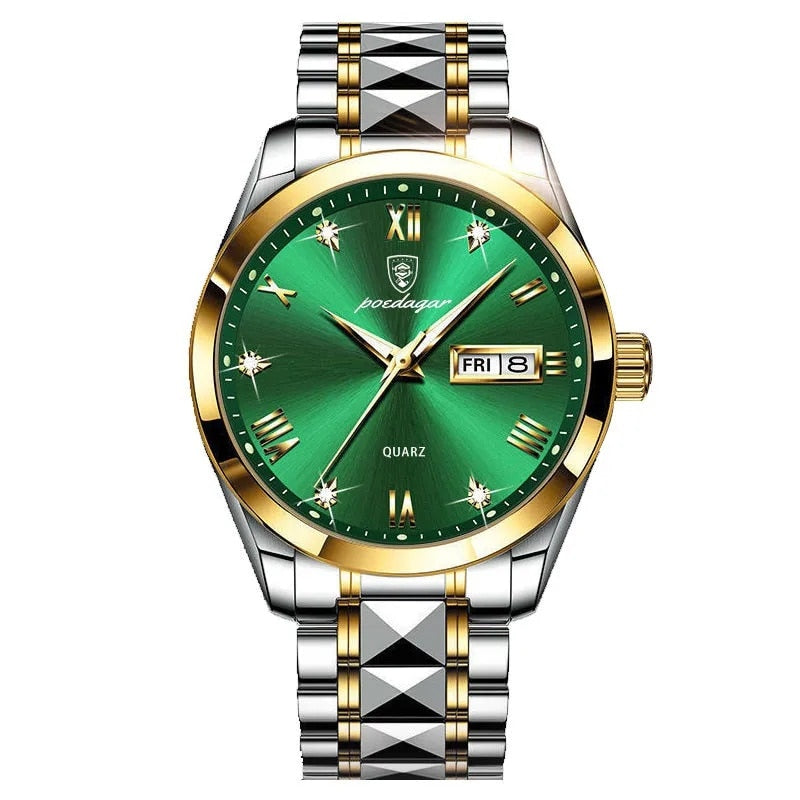 Top Brand Luxury Fashion Green Dial Watch Men Waterproof