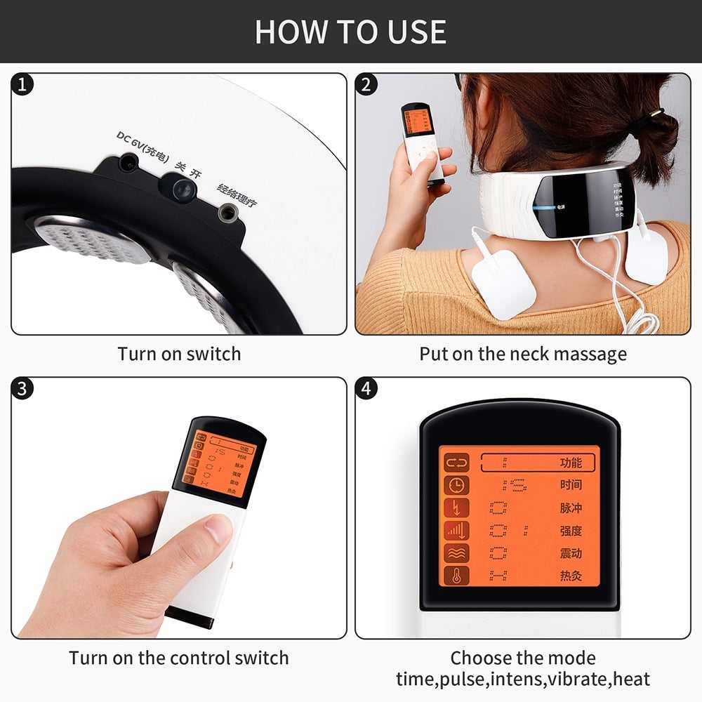 Electric PulseNeck Massager Acupuncture Magnetic Therapy Cervical