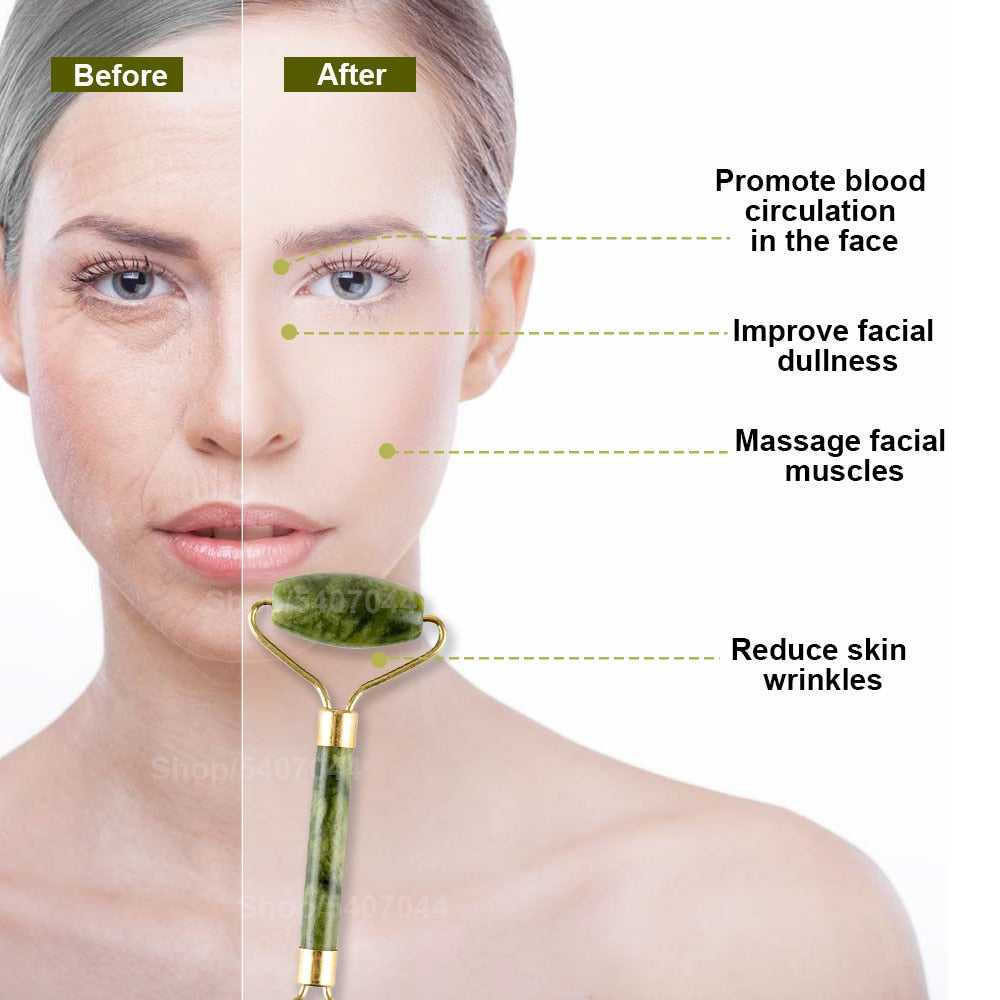 Hypoallergenic natural jade smooths and brightens skin Massager For Face