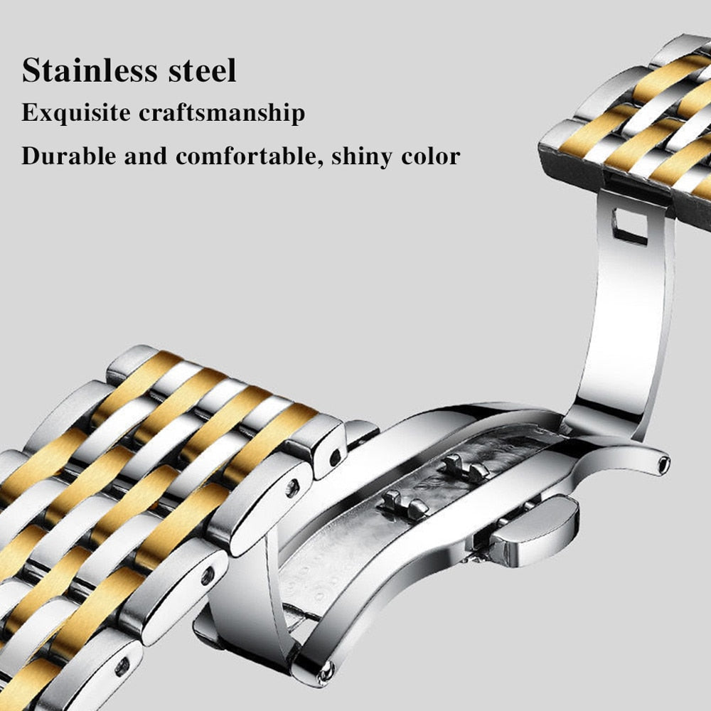 Men watch stainless steel top quailty luxury push button