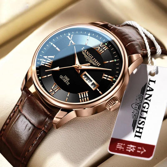 Fashion Man Watch Leather Top Brand Luxury Watches Waterproof