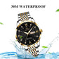 Men watch stainless steel top quailty luxury push button