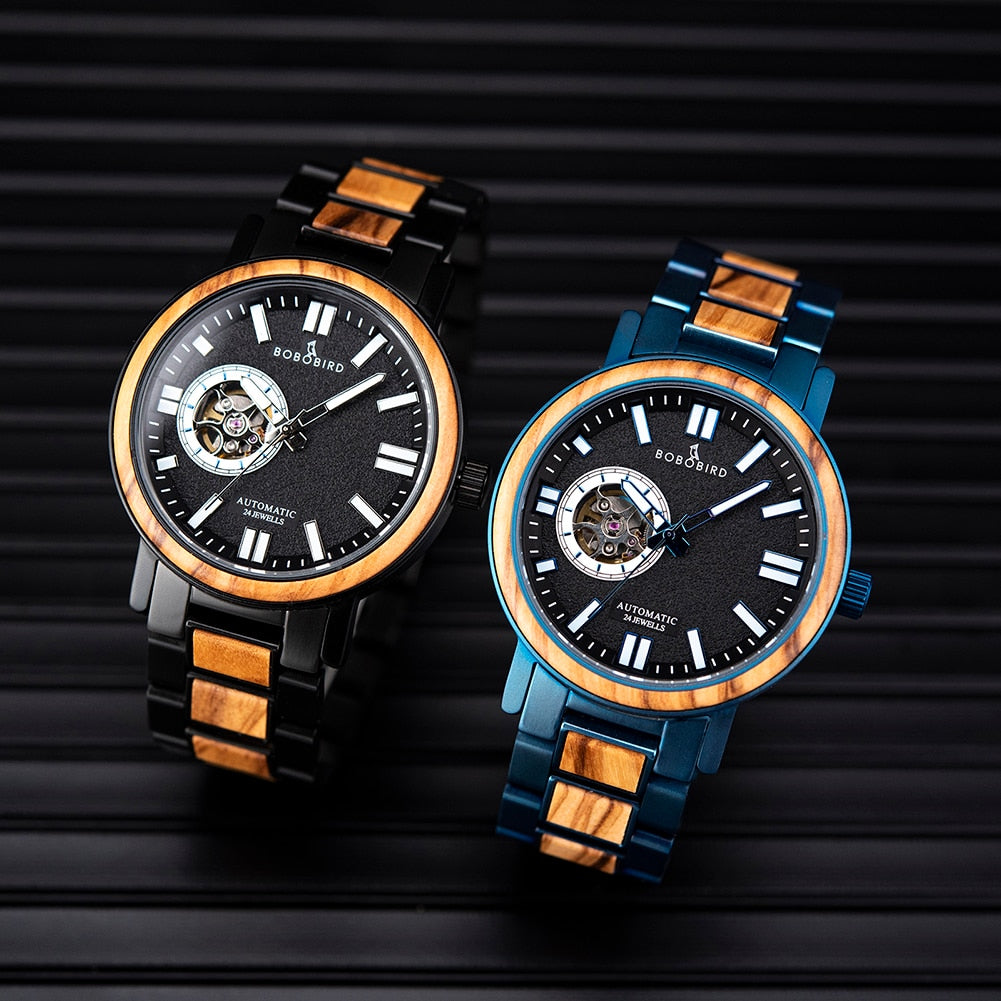 Luxury Men Watch Wood Automatic