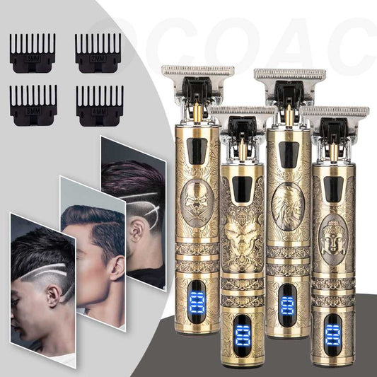 Electric Professional Hair Clipper Skeleton T9 LCD Rechargeable