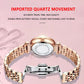 Swiss Brand Poedgagar Women Watch Stainless Steel Mesh Rose Gold
