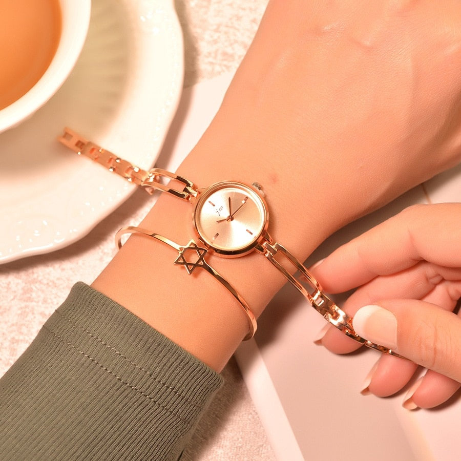 Women Bracelet Watches Luxury Fashion Rose Gold