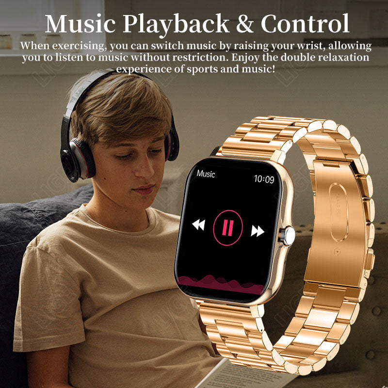 LIGE New Bluetooth Call Smart watch Women Full touch Screen