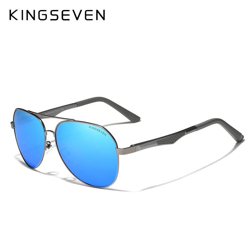 KINGSEVEN 2021 Driving Men&#39;s Polarized Sunglasses Aluminum Temples Pilot Sun Glasses For Men UV400 Anti-Glare Retro Eyewear
