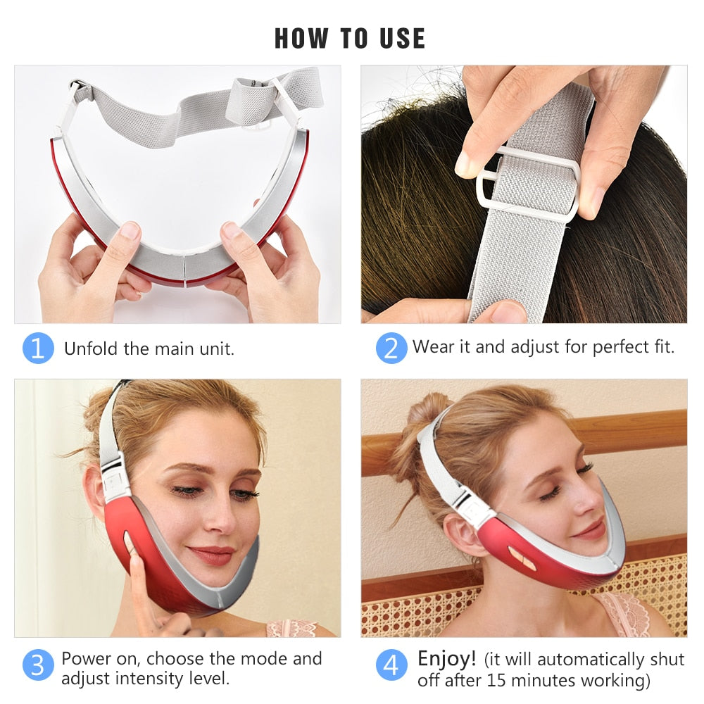 6 Modes Facial Lifting Device LED Photon Heating - TEXVIN