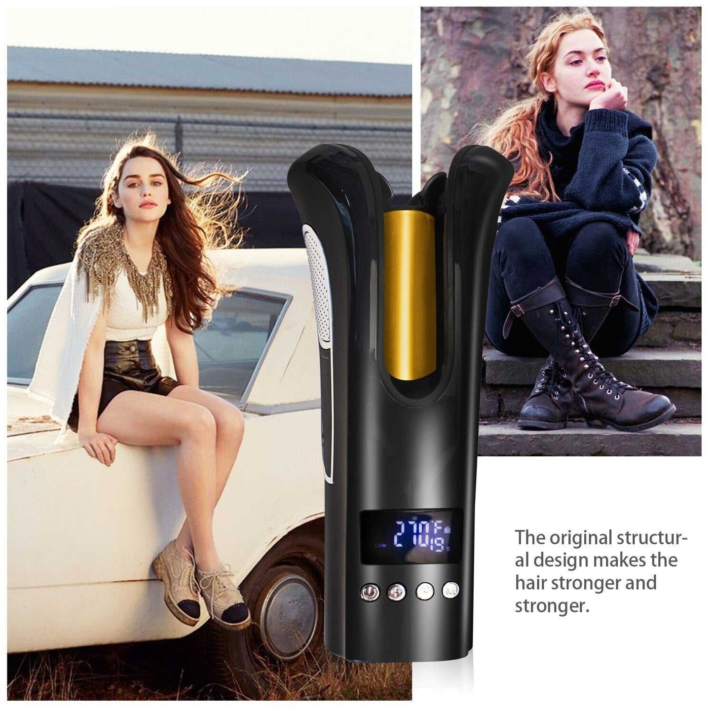 Electric Automatic Hair Curler Hair Curling Iron LCD Ceramic Rotating
