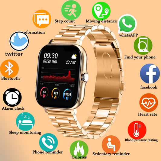 LIGE New Bluetooth Call Smart watch Women Full touch Screen