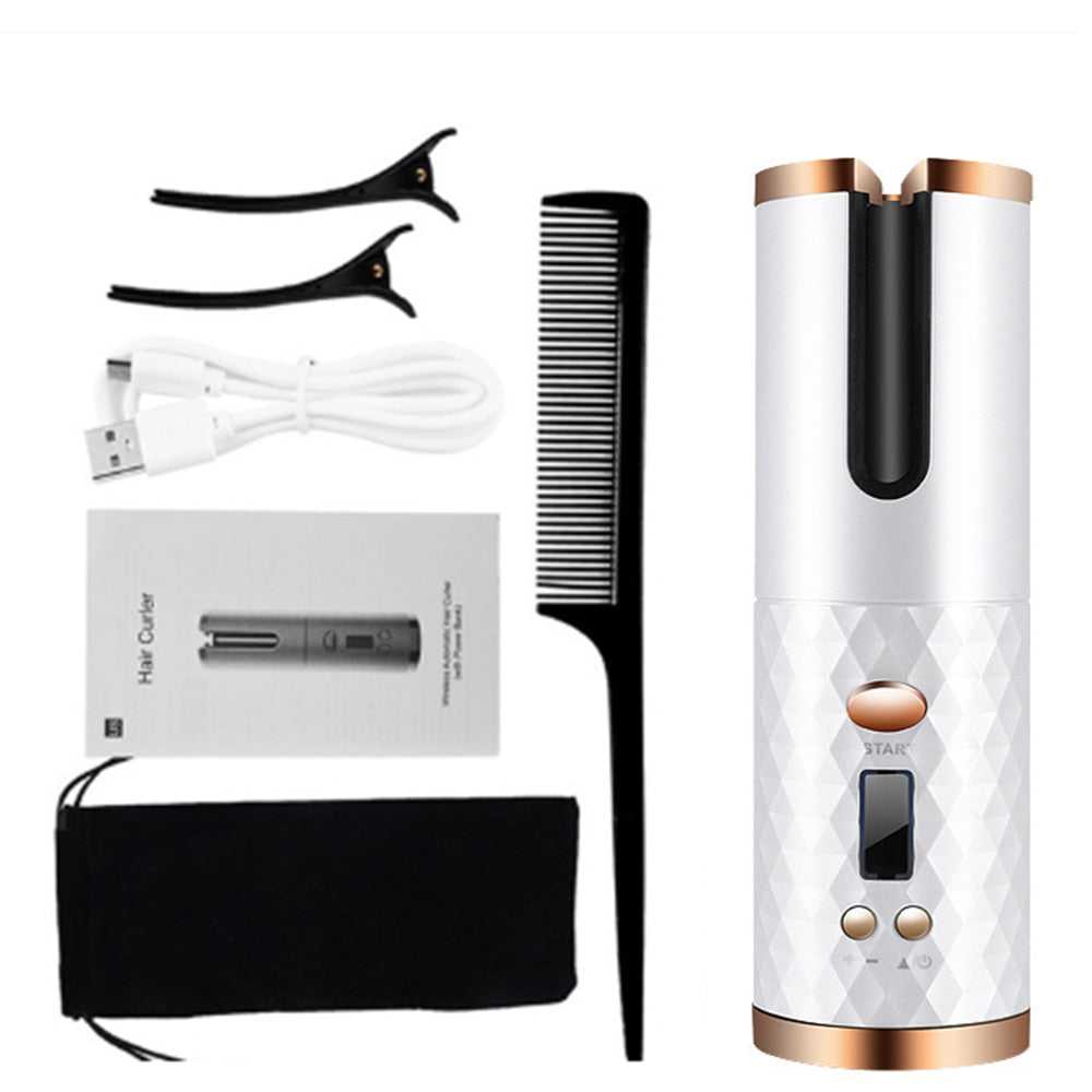 Cordless Automatic Hair Curler Portable Wireless USB Rechargeable Auto