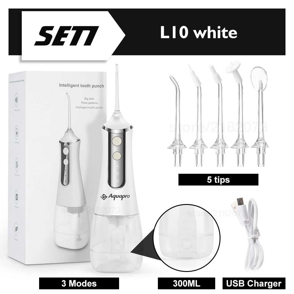 3 Modes Oral Irrigator Dental Water 5 Jets Thread 300ml For Teeth Stone