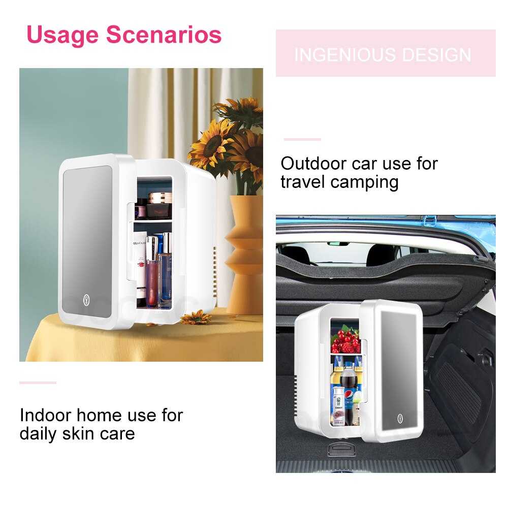 8L Refrigerator For Cosmetics With Mirror Mini Skincare Beauty
