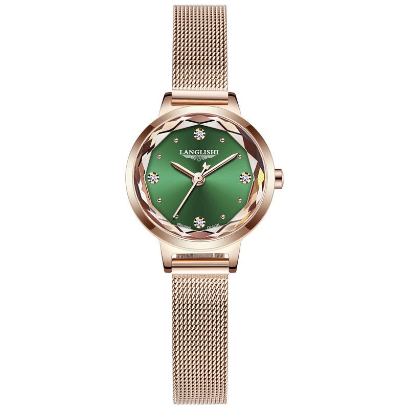 Japan Quartz Movement High Quality LANGLISHI Women Stainless Steel Mesh
