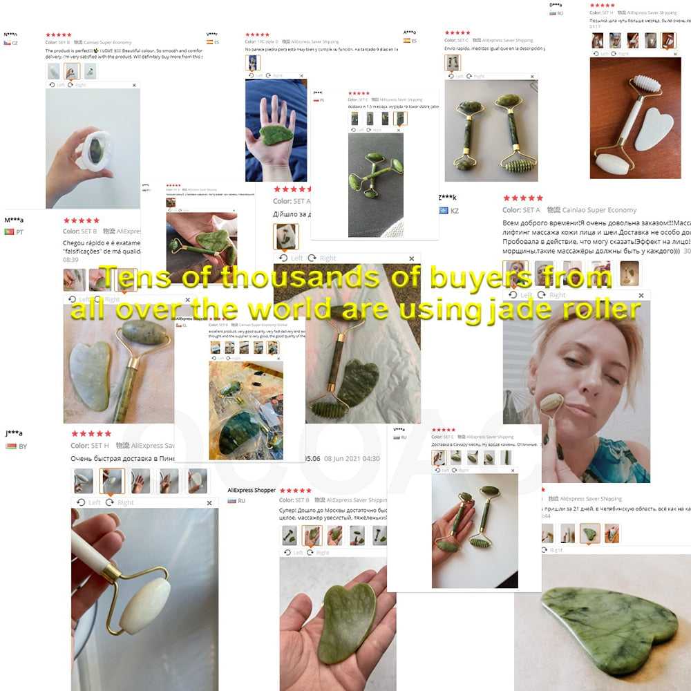 Hypoallergenic natural jade smooths and brightens skin Massager For Face