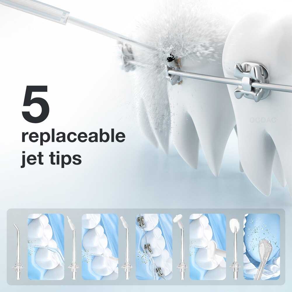 3 Modes Oral Irrigator Dental Water 5 Jets Thread 300ml For Teeth Stone
