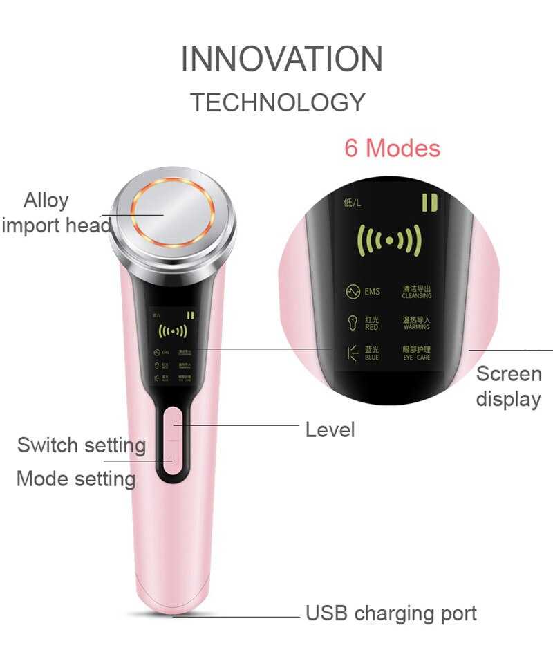 5-in-1 Face Skin EMS RF EMS Beauty instrument Facial Mesotherapy Electroporation Rejuvenation Women face care tool Eye care tool
