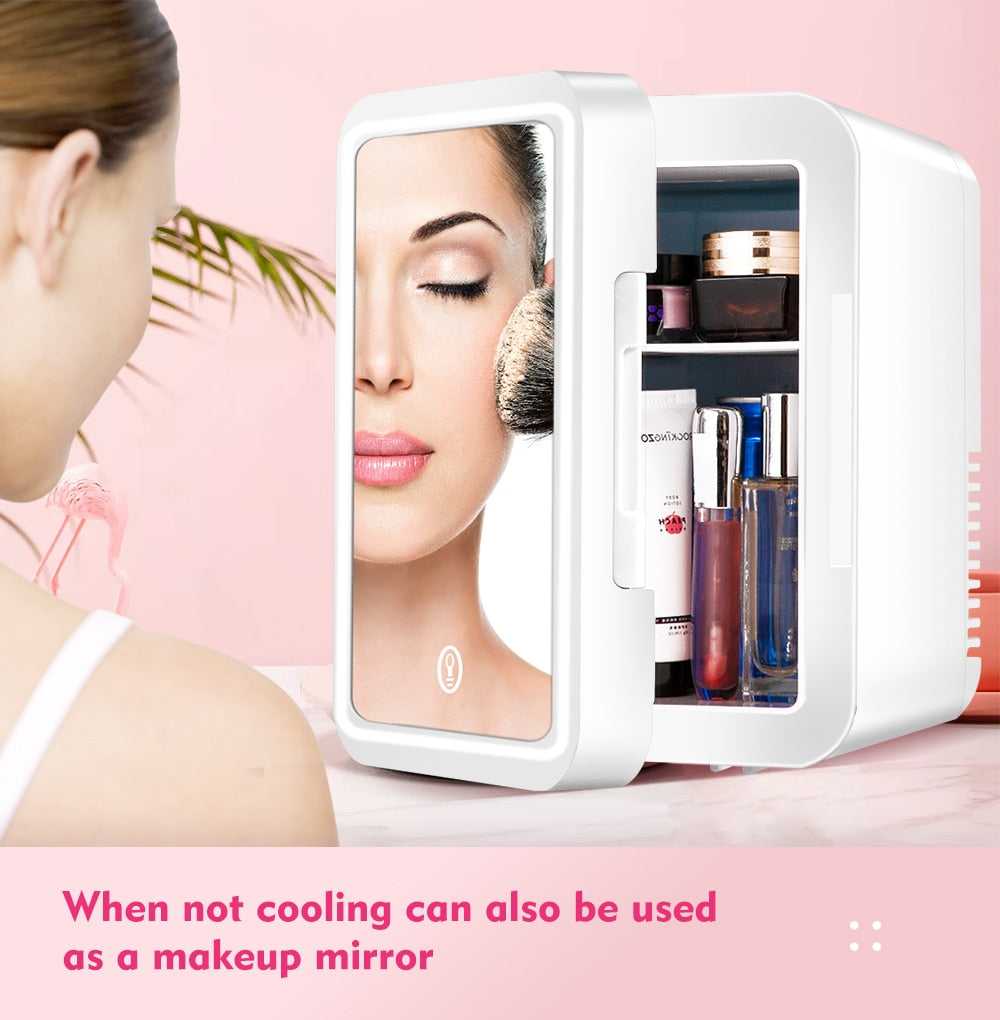 8L Refrigerator For Cosmetics With Mirror Mini Skincare Beauty