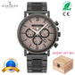 Luxury Stainless Steel Wood Watch Men