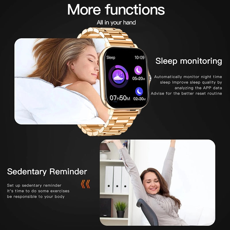 LIGE New Bluetooth Call Smart watch Women Full touch Screen