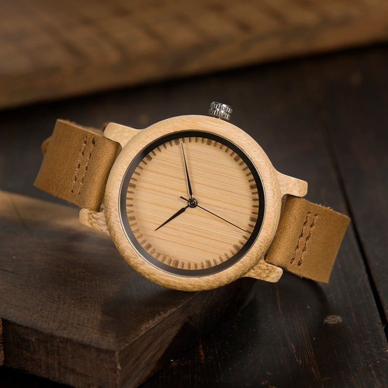 Watches Women Relogio Feminino Bamboo