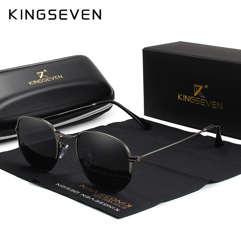Classic Reflective Sunglasses Men Hexagon Retro